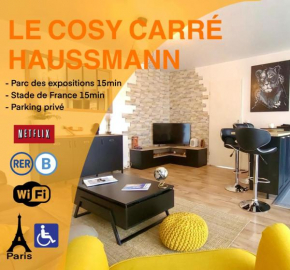 Cosy carré Haussmann, stade de franc, C D G, Paris